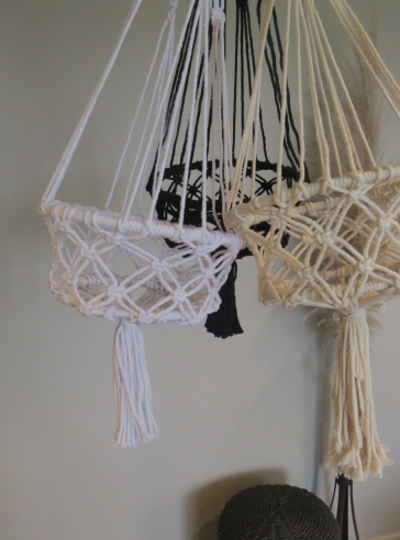 Macrame Plant Hanger Black or Natural