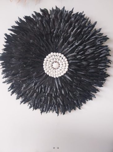 Black Feather Juju Hat Wall Hanging - Large