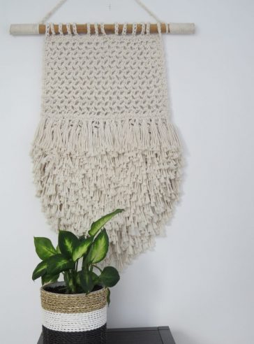 Macrame Natural Fringed Wall Hanging- Large