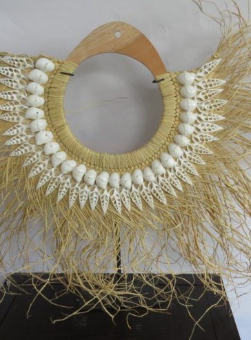 Raffia and Shell Tribal Necklace