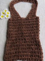 String and Bead bag Brown