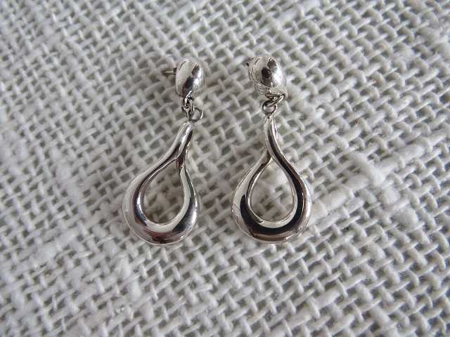 Infinity Twist Silver Drop Earrings