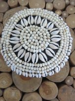 Blk bead and shell trinket box