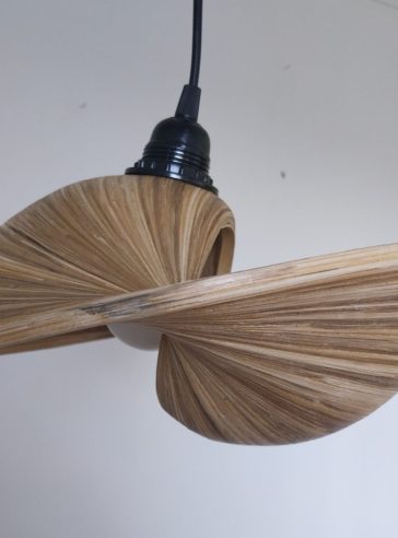 Capri Natural Bamboo Swirl Lamp Shade - 25cm