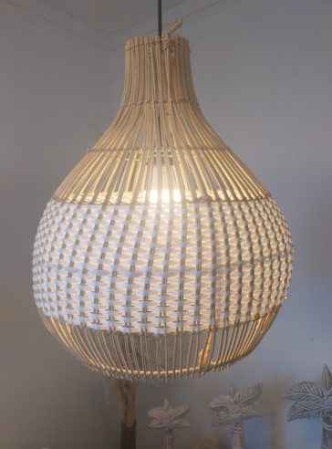 Samana Natural and White Pendant Lightshade - 40cm