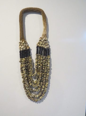 Tali Tiger Eye Tribal Necklace with Black Beads- Wall Hanging