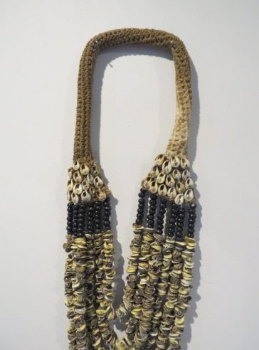 Tali Tiger Eye Tribal Necklace with Black Beads- Wall Hanging