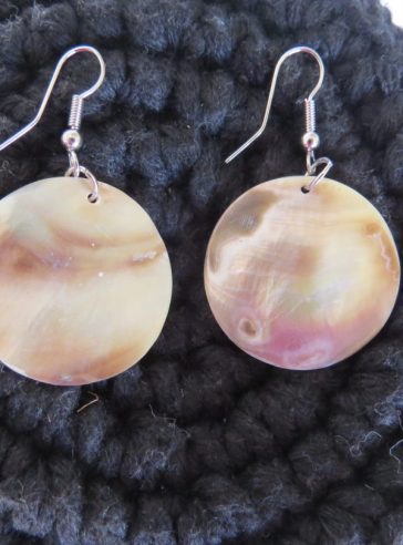 Natural Shell Round Drop Earrings